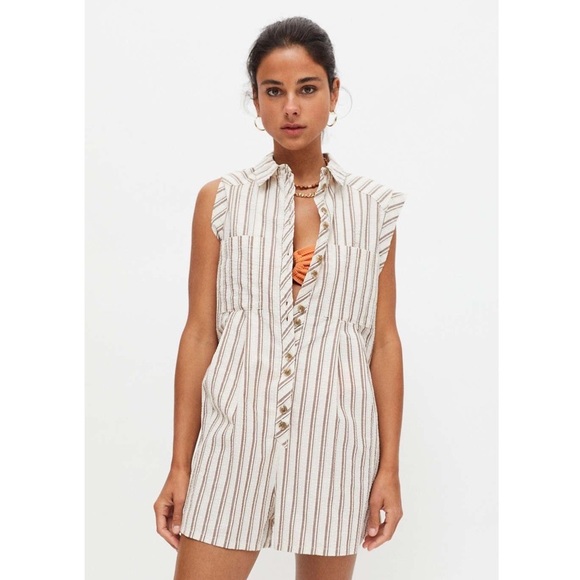 UO Zoey Workwear Romper - Picture 1 of 4